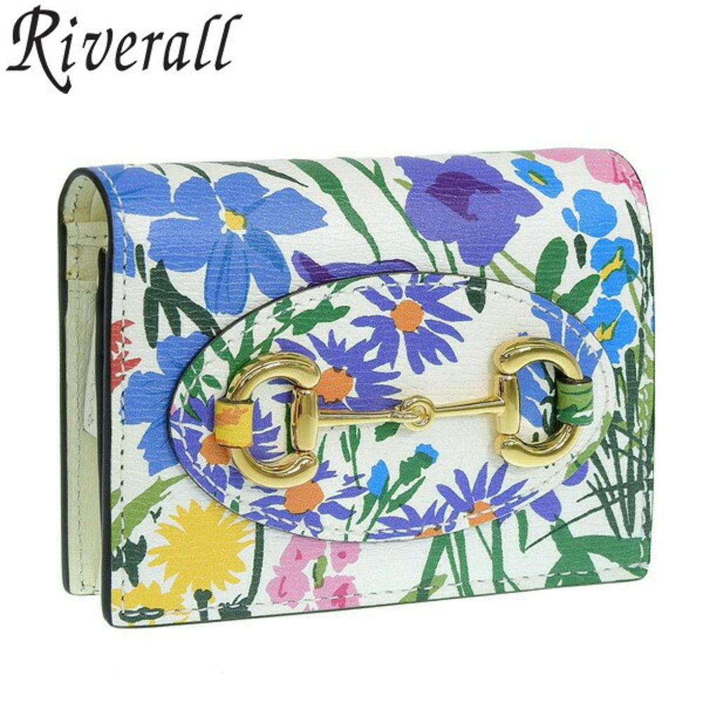 Gucci Bi fold Wallet Leather White Multi